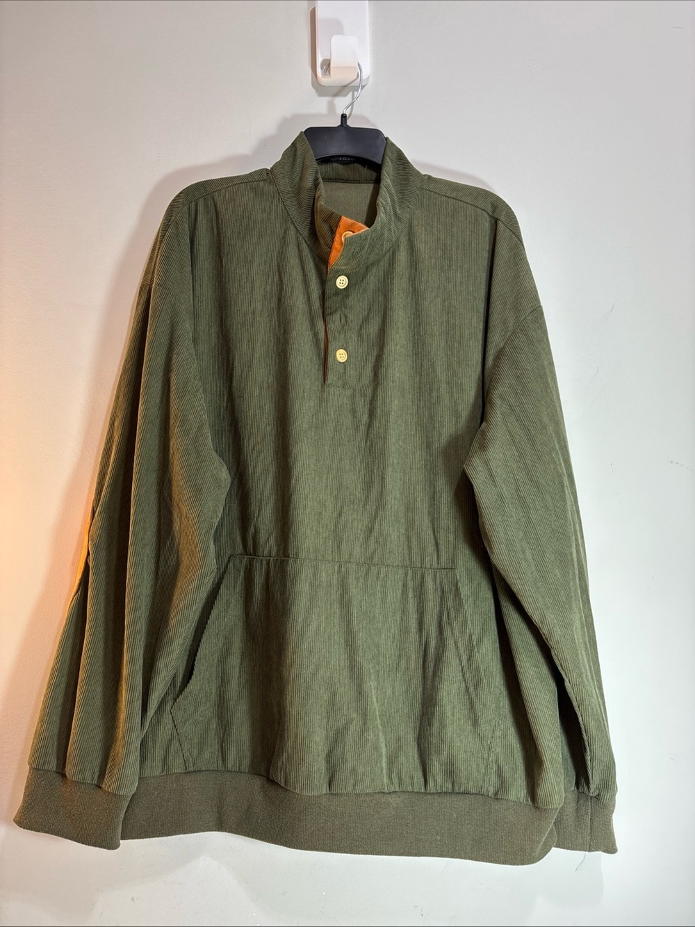 Auxo Men's Olive Green  corduroy Pullover Jacket. Xl. 1224